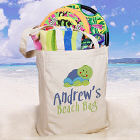Splish Splash Personalized Canvas Beach Tote Bag